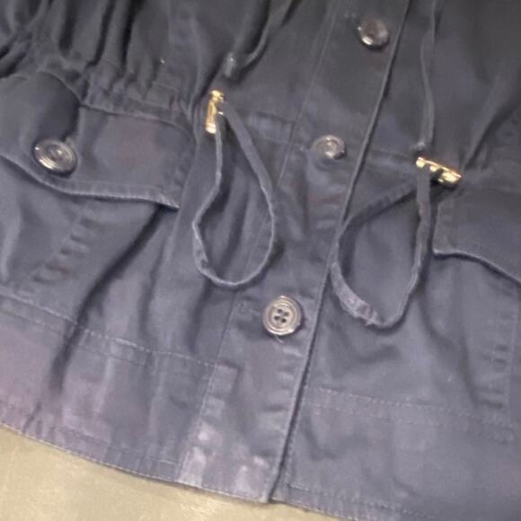 Sandro Sportswear Navy Blue Utility Jacket Drawstring Waist Size M - Picture 7 of 7